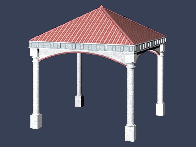 Home outdoor structure gazebo 3d rendering