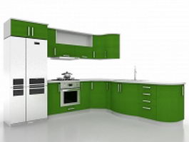 Corner kitchen design ideas 3d model preview