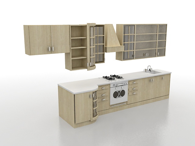 Small kitchen designs 3d rendering