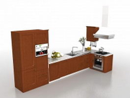 Kitchen cabinets design 3d model preview