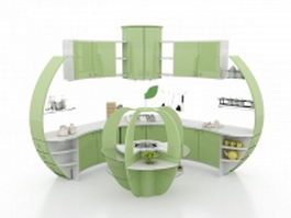 Modern corner kitchen cabinet ideas 3d preview