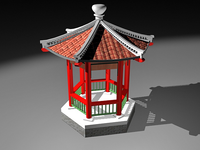 Chinese pavilion 3d rendering