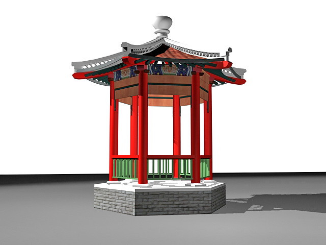 Chinese pavilion 3d rendering