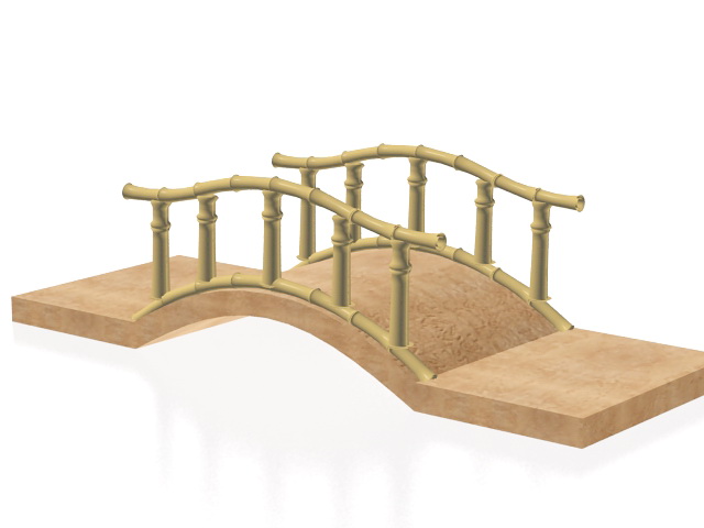 Bamboo bridge for the garden 3d model 3ds Max files free ...