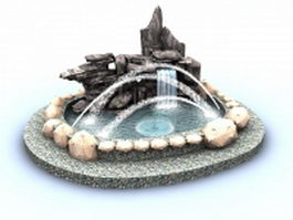 Rockery fountain pond 3d preview