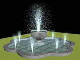 Outdoor water fountain 3d model preview