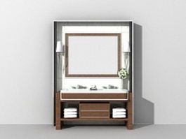 Single sink bathroom vanity 3d model preview