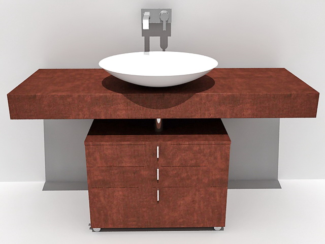 Bathroom vanity tops with sink 3d rendering