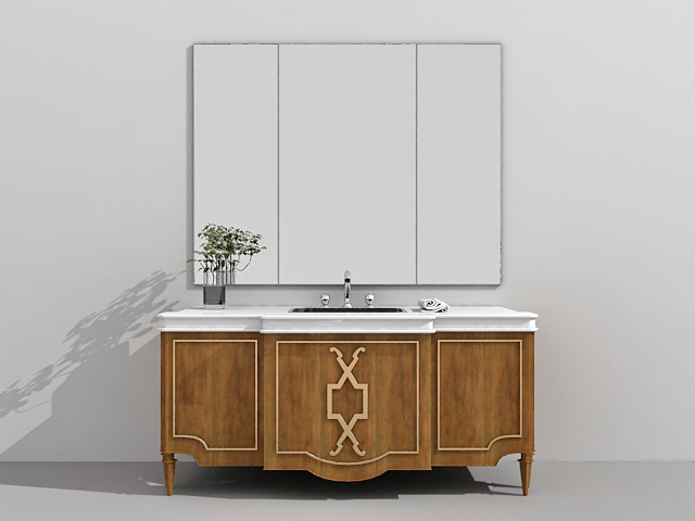 Rustic bathroom vanity 3d rendering