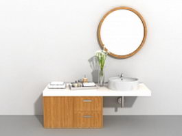 Bathroom vanity with makeup area 3d preview