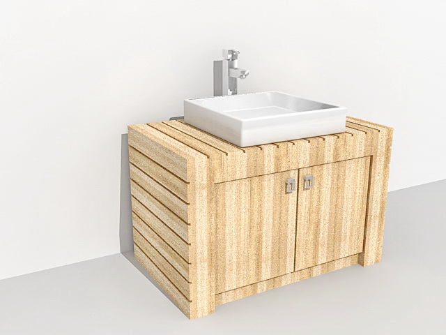 Rustic bathroom sink vanity 3d rendering