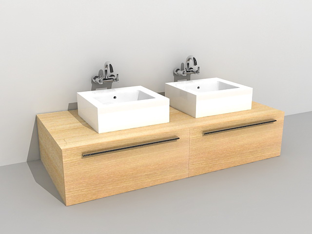 Low bathroom vanity 3d rendering