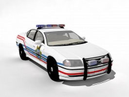 White police car 3d model preview