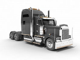 Black tractor unit 3d preview