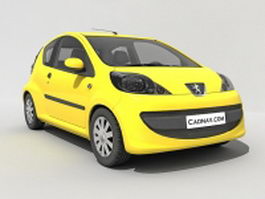 Peugeot 107 hatchback 3d model preview