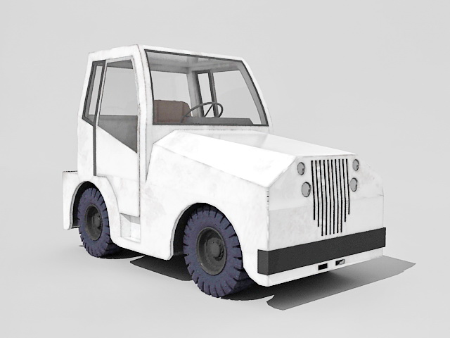 Old tractor 3d rendering