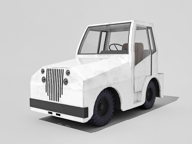 Old tractor 3d rendering