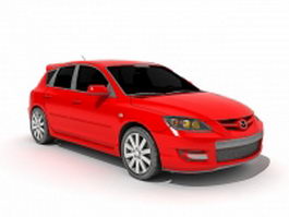 Mazda 3 compact car 3d model preview