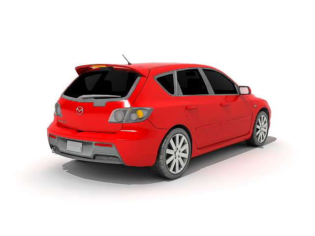 Mazda 3 compact car 3d rendering