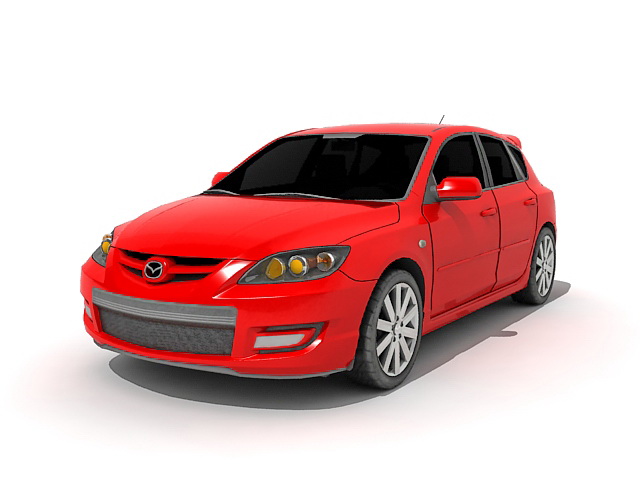Mazda 3 compact car 3d rendering