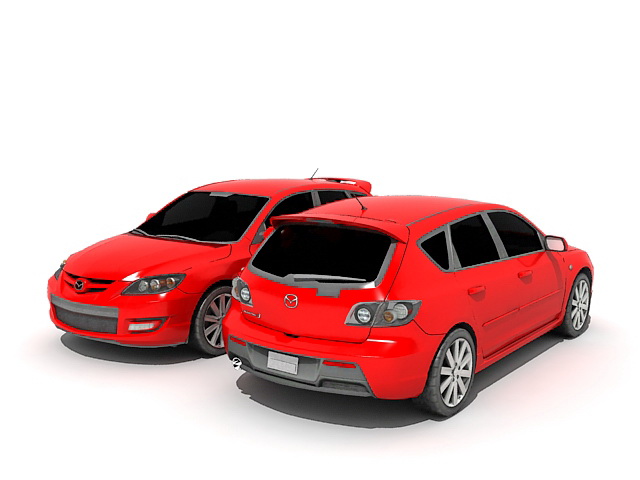 Mazdaspeed3 hatchback 3d rendering