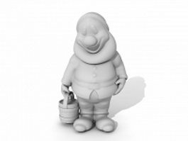 Garden gnome statue 3d model preview