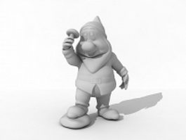 Santa garden gnome 3d model preview