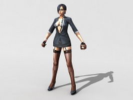 Sexy female spy agent rigged 3d preview