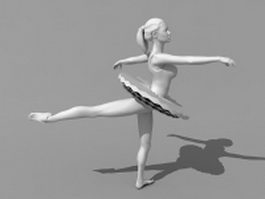 Female ballet dancer 3d model preview