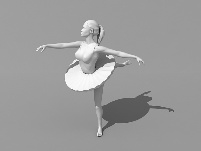 Female ballet dancer 3d rendering