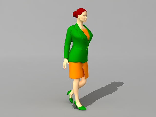 Professional lady cartoon 3d rendering