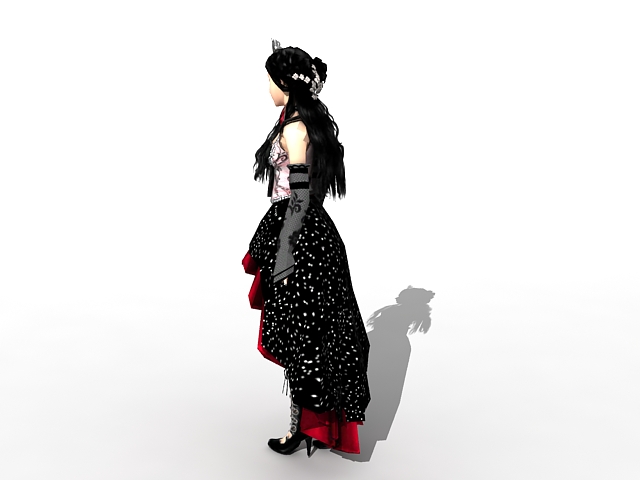 Beautiful Gothic girl 3d rendering