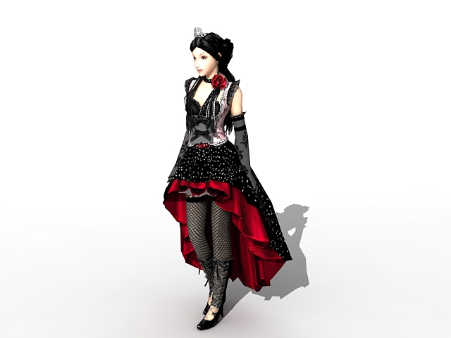 Beautiful Gothic girl 3d rendering