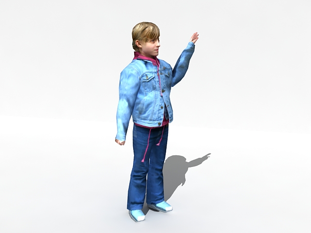 Teenage girl waving 3d rendering