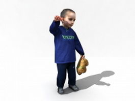 Cute toddler boy 3d preview
