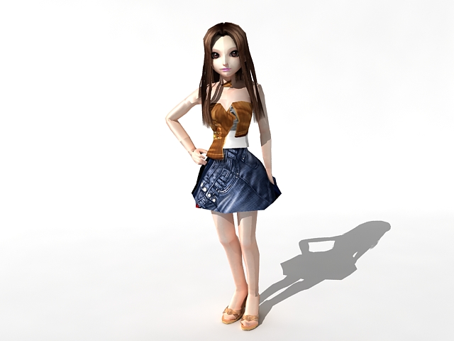 Cute Fashion Girl 3d rendering