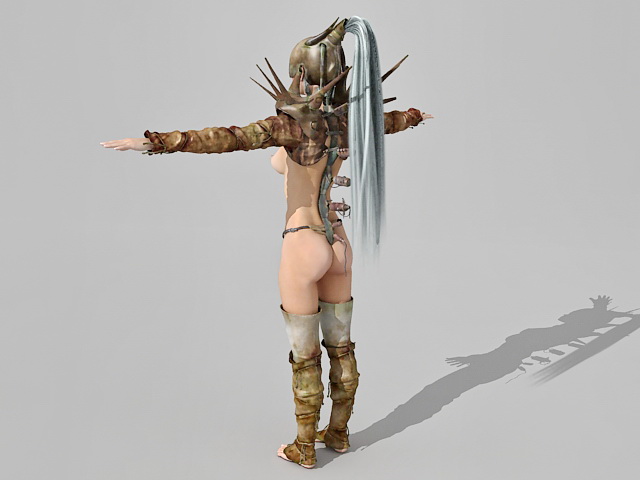 Female battle mage 3d rendering