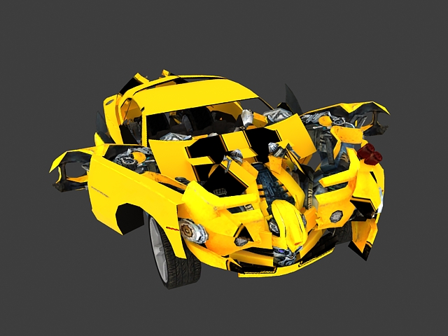 Transformers Bumblebee animated 3d rendering