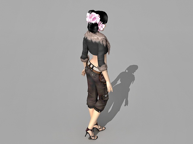 Beautiful Asian girl 3d rendering
