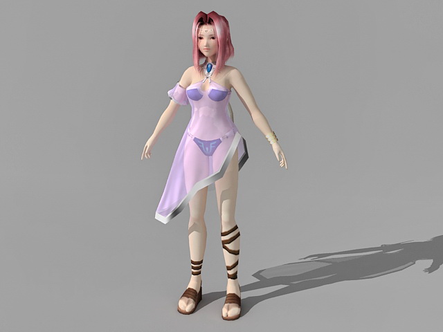 Medieval princess 3d rendering