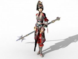 Chinese female warrior 3d model preview