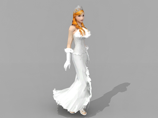 Blonde princess 3d rendering
