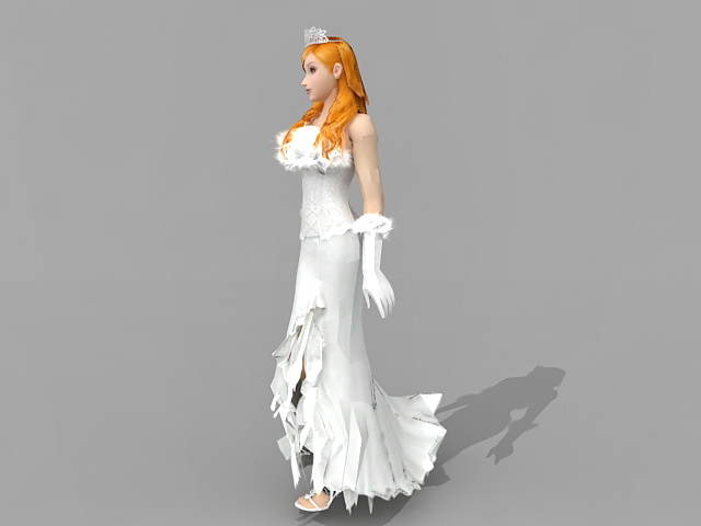 Blonde princess 3d rendering