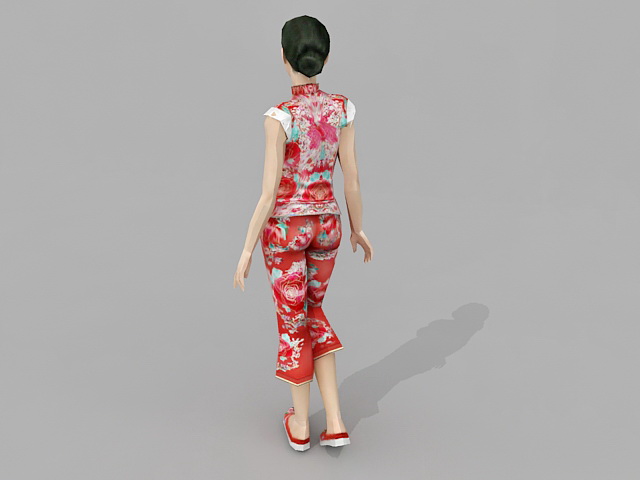 Traditional Chinese girl 3d rendering