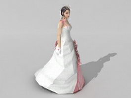 Fairy bride girl 3d model preview