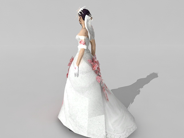 Fairy bride girl 3d rendering
