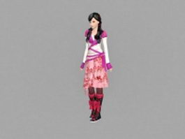 Ancient Chinese girl 3d model preview