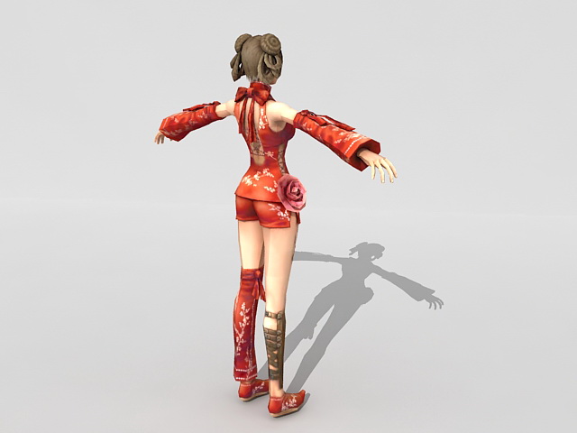 Street fighter girl 3d rendering