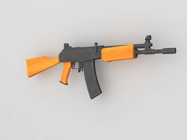 AK-47 assault rifle 3d rendering