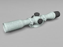 Telescopic sight rifle scope 3d model preview